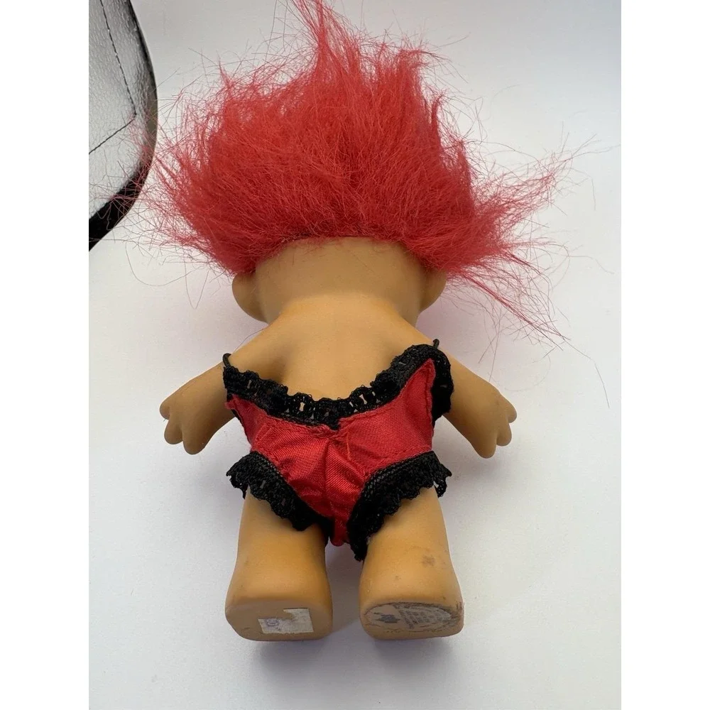 Vintage RUSS Troll Doll Sexy Valentine's Day Lingerie Red Hair 1990s 4.5